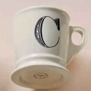 Anthropologie C Monogram Shave Mug EUC